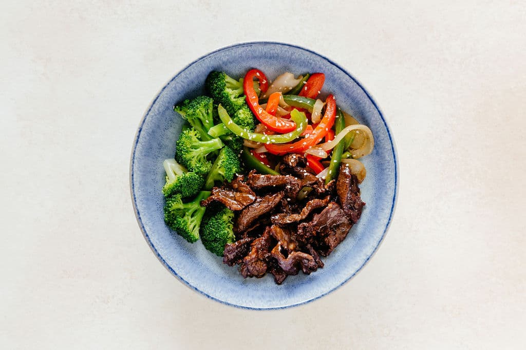 Teriyaki Beef with Sesame Peppers and Onions
